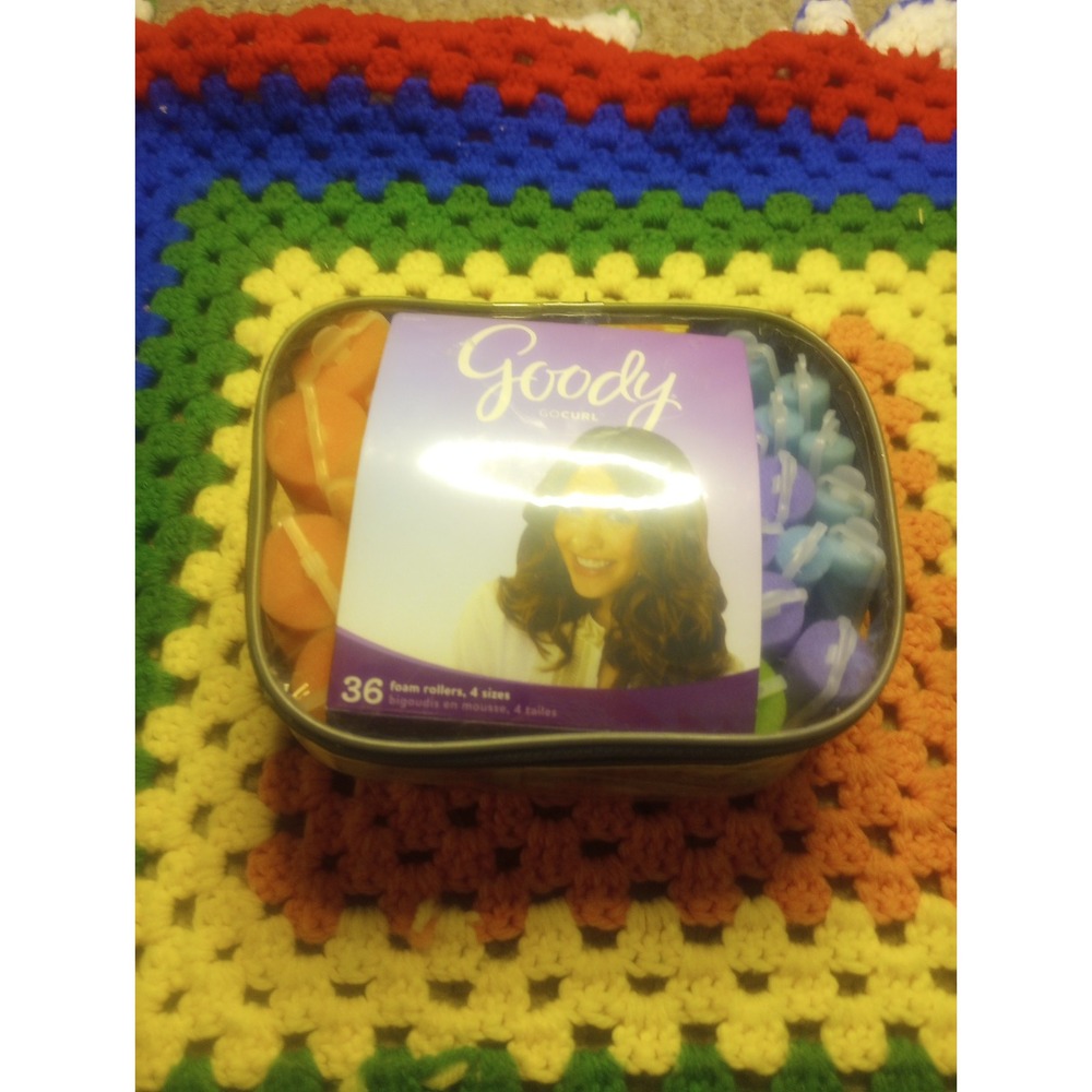 Goody Multicolor Foam Hair Curlers 36 CT Travel‎ Bag New Sealed 2015